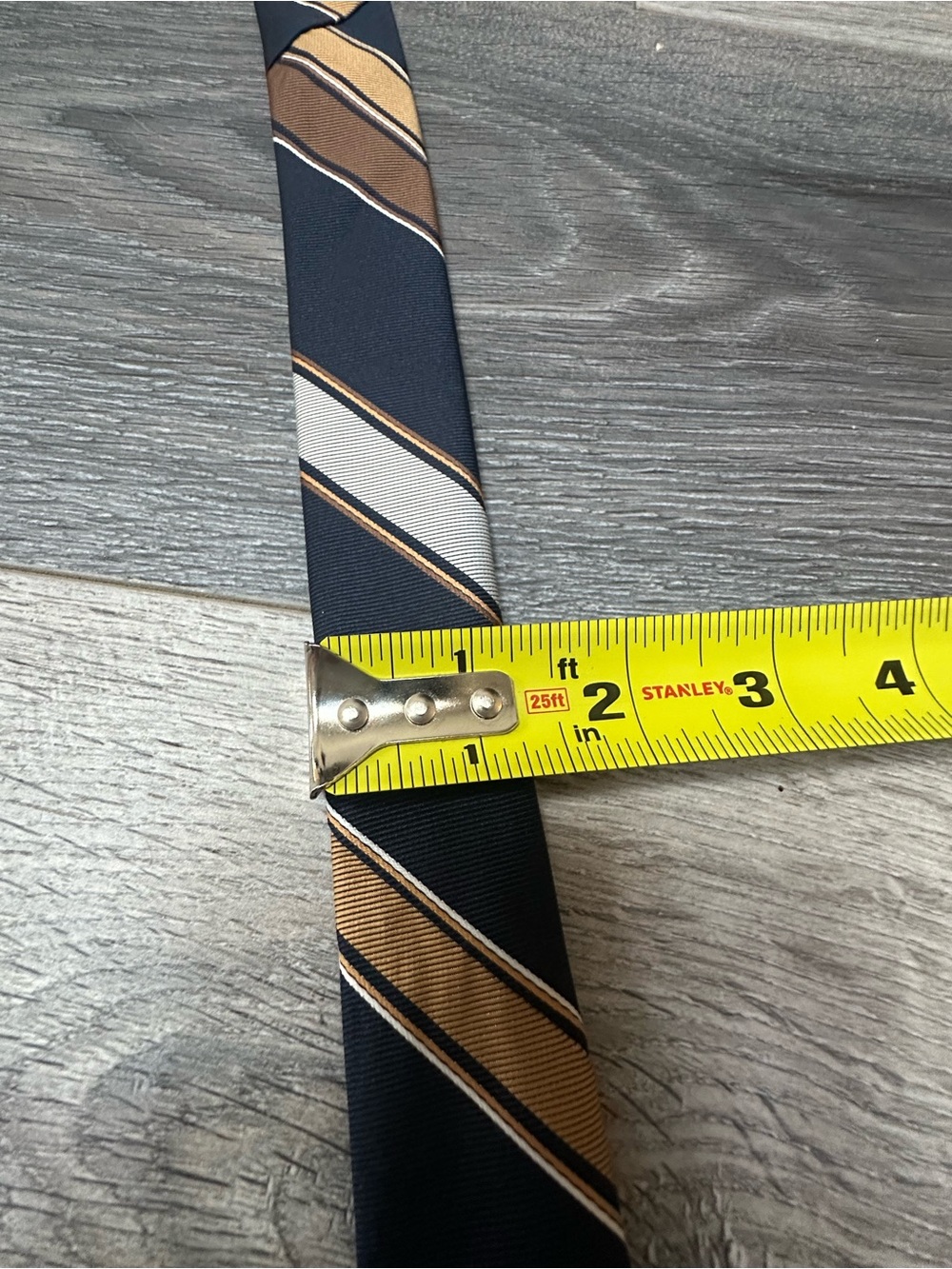 Vintage Eaton Striped Tie Blue/Gold - Picture 7 of 7